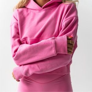 Acta cropped pink hudson hoodie